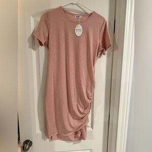 Baby pink mini dress ruched